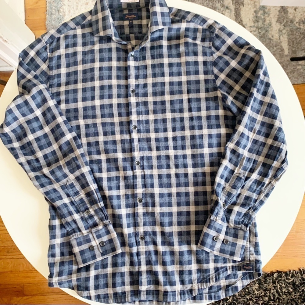 Good Man Brand Slim Lightweight Plaid Flannel Button Down Shirt Men’s Medium